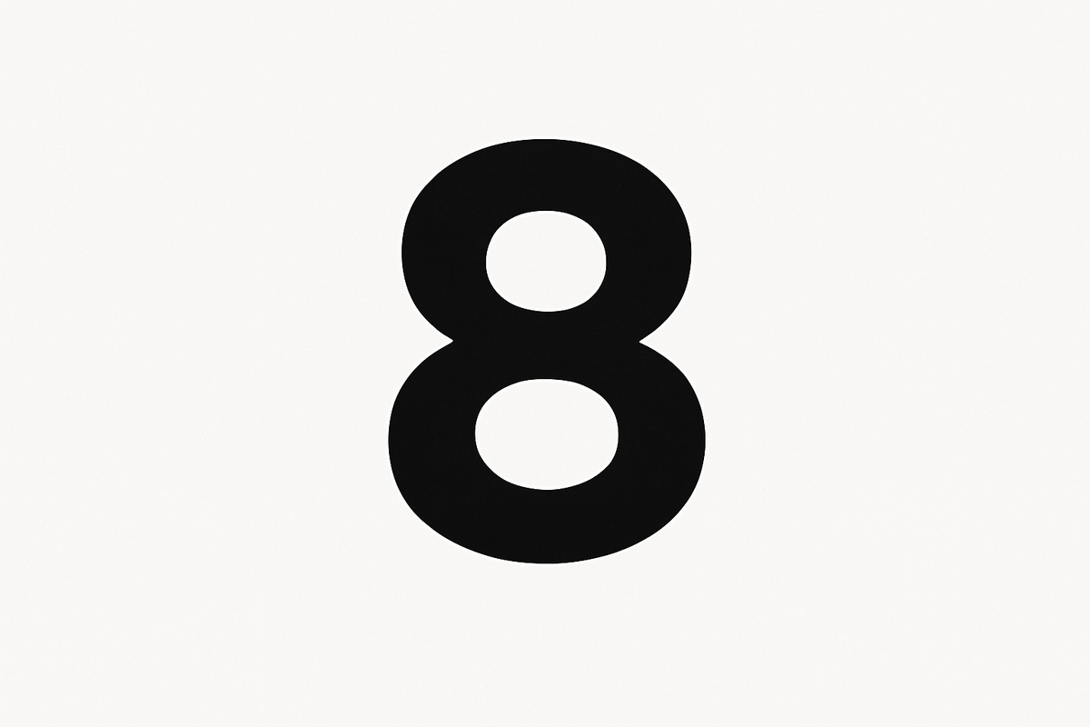 make a number 8 icon with gotham bold font